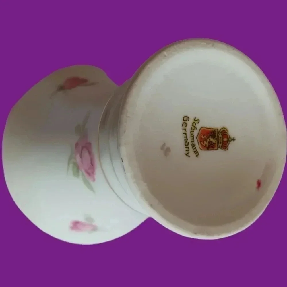 Schumann Germany rose vase white gold pink